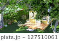 Animation of cute tiny yellow house with empty green lawn 3d render 127510061