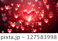 Mesmerizing Floating Hearts Animation in Vibrant Red Atmosphere with Glowing Light Flares Romantic Valentine's Day Background Loop. 127583998