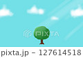Background animation of a tree floating in the blue sky 127614518