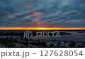 A stunning sunset 4K time-lapse capturing the famous view of the arrow in Nizhny Novgorod, where the Oka River flows into the mighty Volga 127628054