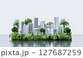 3d animation render of a futuristic green cityscape  127687259