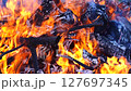 Bonfire flame close-up slow motion 127697345