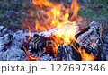Bonfire flame close-up slow motion 127697346