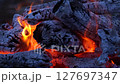 Bonfire flame close-up slow motion 127697347