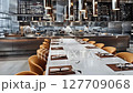 Stylish open kitchen restaurant 127709068
