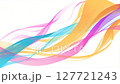 五彩繽紛的絲帶飛舞的奇妙抽象圖像 127721243