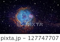 Seamlessly loopable animation of flying through glowing nebula and stars	 127747707