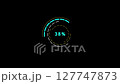 Futuristic progress loading bar 0-100 percent on Black Background	 127747873