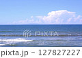A video of a summer vacation image with the summer sea and blue sky stretching beyond the horizon 127827227