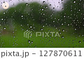 Raindrops on a window (with rain sounds) 127870611