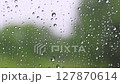 Raindrops on a window (with rain sounds) 127870614