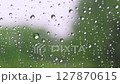 Raindrops on a window (with rain sounds) 127870615