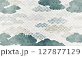 和風の波の模様と雲のアニメーション【ループ】【グレー系の色合い】 127877129