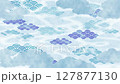 和風の波の模様と雲のアニメーション【ループ】【青系の色合い】 127877130