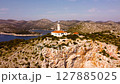 Real, 4k drone footage of Cape Struga lighthouse on Lastovo Island 127885025