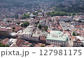 Biggest mosque Gazi Husrev-Beg in Sarajevo Bosnia and Herzegovina, aerial orbit	 127981175