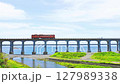 Sogogawa Bridge and Kiha 40 series in early summer, Abu District, Yamaguchi Prefecture 127989338