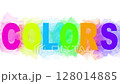 Colorful COLORS word on white background 128014885