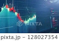 Timelapse video of a stock market graph showcasing a significant overall increase in profits and occasional spikes in losses.. 128027354