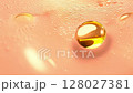 Exploring the benefits of nourishing oil spheres for skincare on a soft surface 128027381