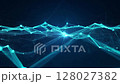 Visualizing data flow in a digital landscape with glowing nodes and networks at night 128027382