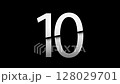 Letter 10  with slice effect typography. Black solid and green screen background 128029701