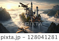 Neuschwanstein Castle floating in the sea of clouds 128041281