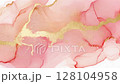 Fantastic watercolor abstract animation material with a mix of pink and gold 128104958