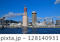 改装工事中の「神戸ポートタワー」　タイムラプス　海と空 128140931