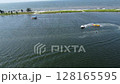 Aerial views of coast line under the sky 128165595
