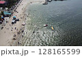 Aerial views of coast line under the sky 128165599
