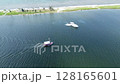 Aerial views of coast line under the sky 128165601
