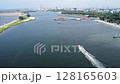 Aerial views of coast line under the sky 128165603