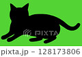 Silhouette of a lying cat 128173806