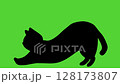 Silhouette of a stretching cat 128173807
