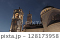 View of the Orthodox cathedral in Podgorica, Montenegro, twilight walk 128173958