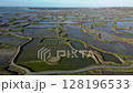 Scenic landscape footage of the slat marshes near Guerande, France, 4k 128196533