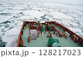 Monbetsu City, Hokkaido - The tip of the icebreaker Garinko, which breaks up the drift ice with a drill 128217023
