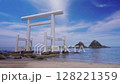 福岡県糸島市桜井二見ヶ浦の鳥居と夫婦岩 128221359