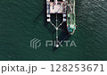 Aerial view crude oil tanker ship and tugboat, Global business import export freight shipping crude oil logistic transport international, Crude oil tanker ship industrial sea freight logistic maritime 128253671