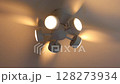 Rotating ceiling fan light zoom in 128273934
