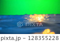 ocean sunset on a green screen background - ai generated 128355228