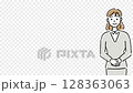 女職員鞠躬的可愛動畫 128363063