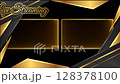 luxury golden frame live streaming two layer green screen background 128378100