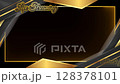 luxury golden frame live streaming green screen background 128378101