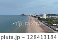 Resort area with calm sea and sand 128413184