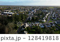 High angle footage of the beautiful little town of Missillac in France, 4k 128419818