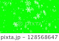 A loopable video of snowflakes moving from the back to the front with a green screen background 128568647