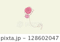 一位婦女與花和蝴蝶的線條畫動畫 128602047