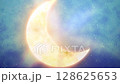 新月和夜空運動循環背景圖形素材 128625653